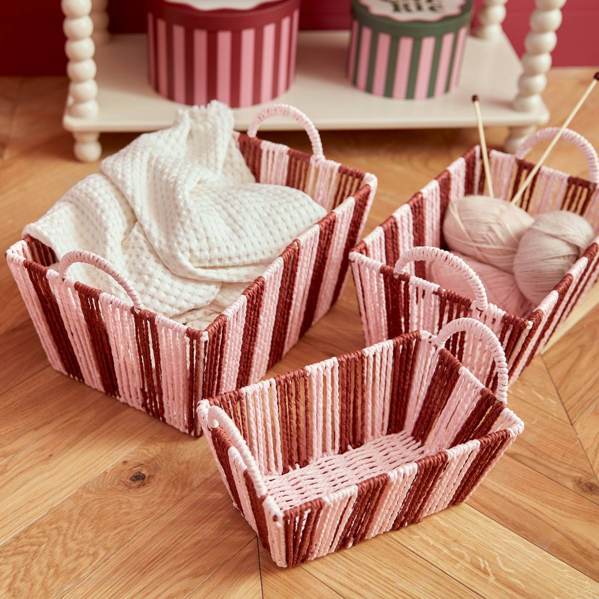 Lot de 3 cagettes Cherie Rangements déco Boites de rangement