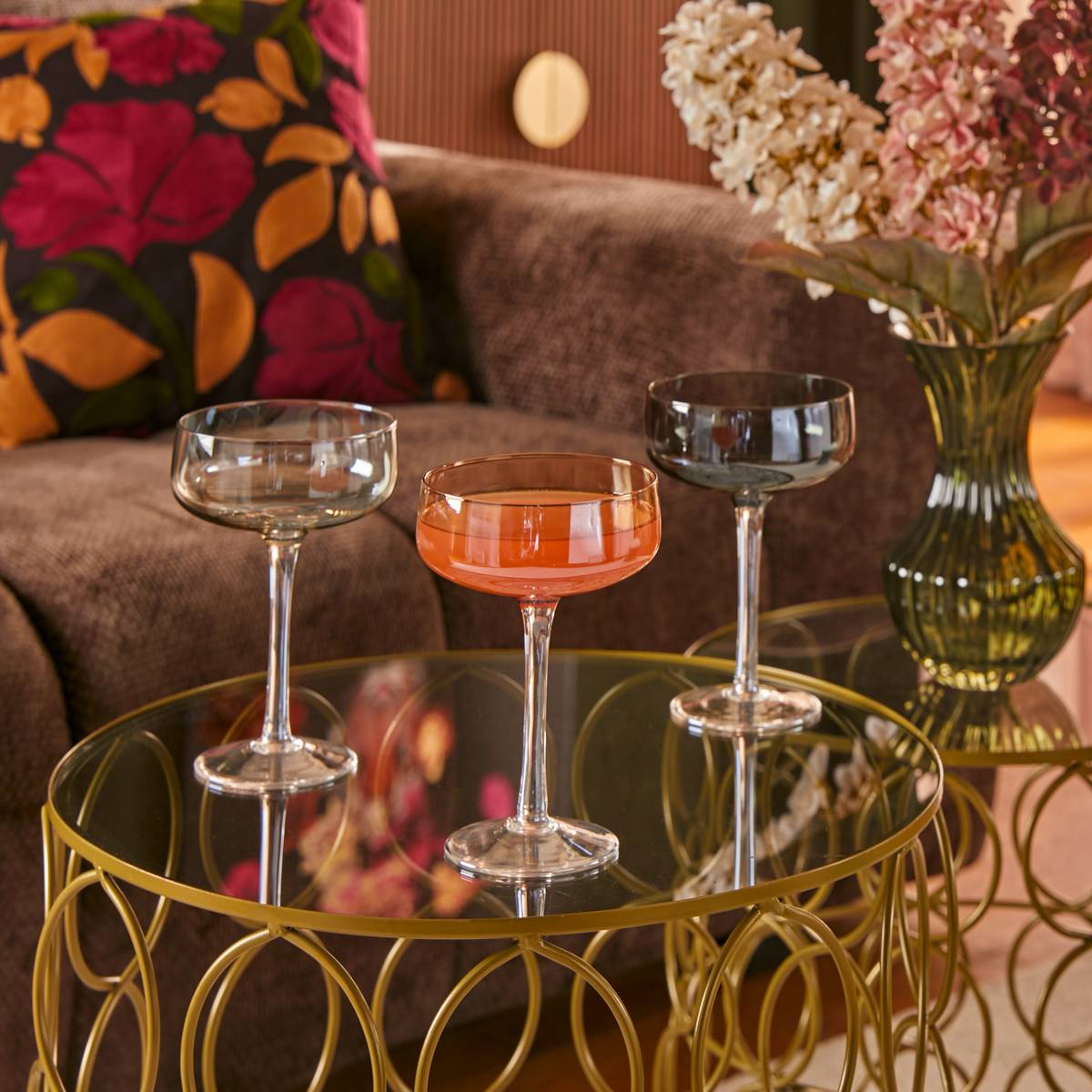 Lot de 6 coupes à champagne Lucia Verres, carafes Flûtes
