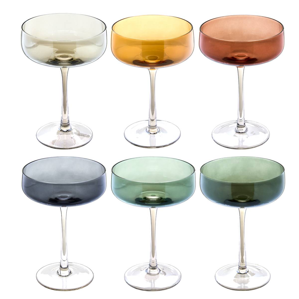 Lot de 6 coupes à champagne Lucia Verres, carafes Flûtes