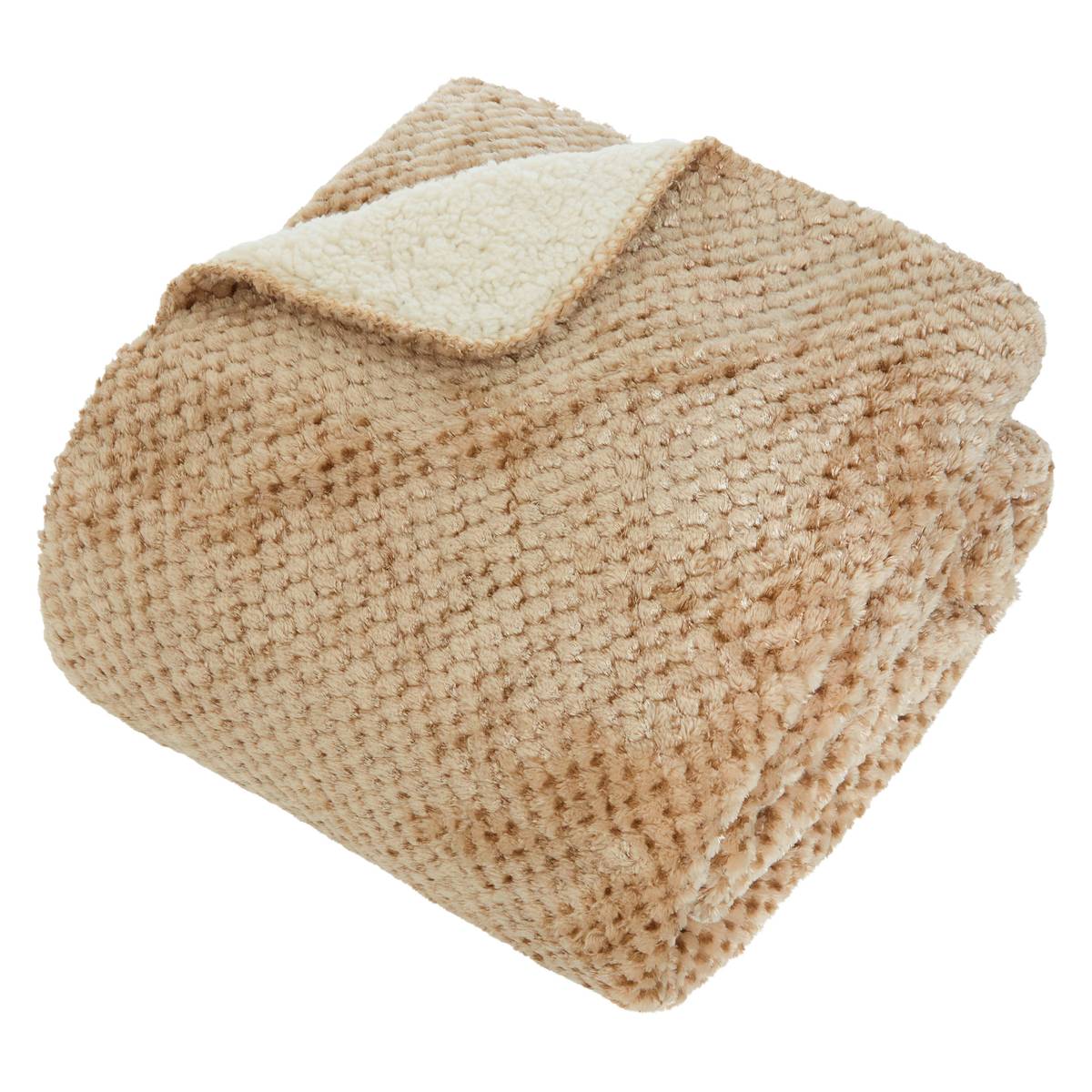 Plaid flanelle effet sherpa Lyno Coussins, plaids Plaids