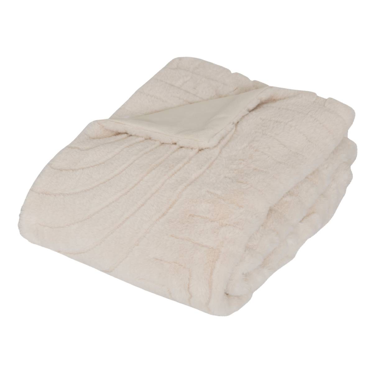 Plaid fausse fourrure jacquard Arka Coussins, plaids Plaids fausse fourrure