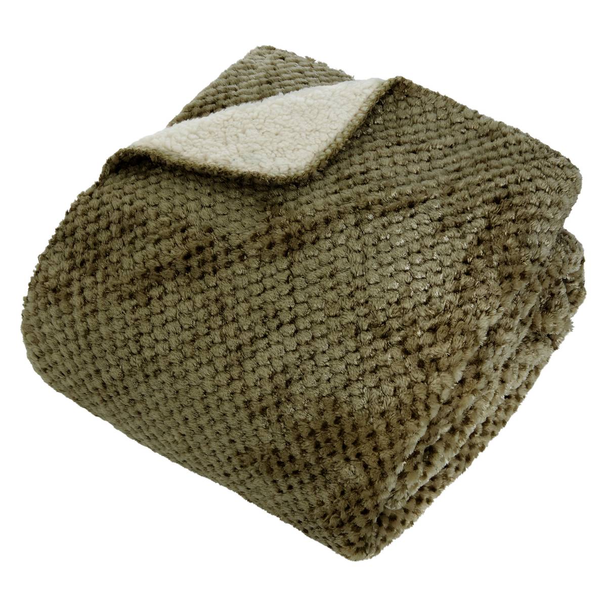 Plaid flanelle effet sherpa Lyno Coussins, plaids Plaids