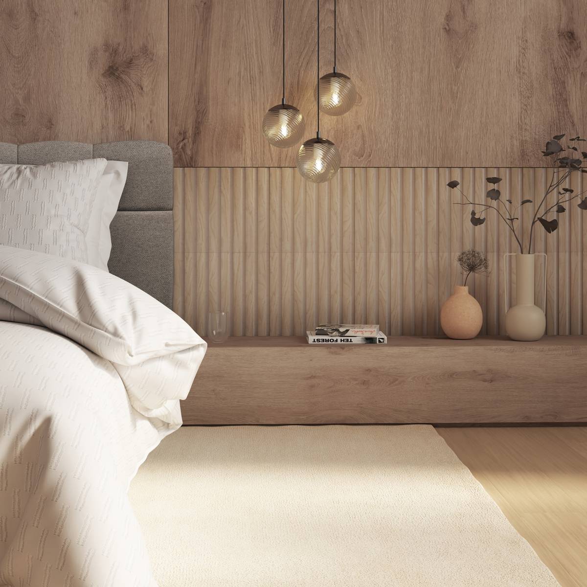 Lot de 3 panneaux décoratifs tasseaux bois Colva Produits Panneaux muraux