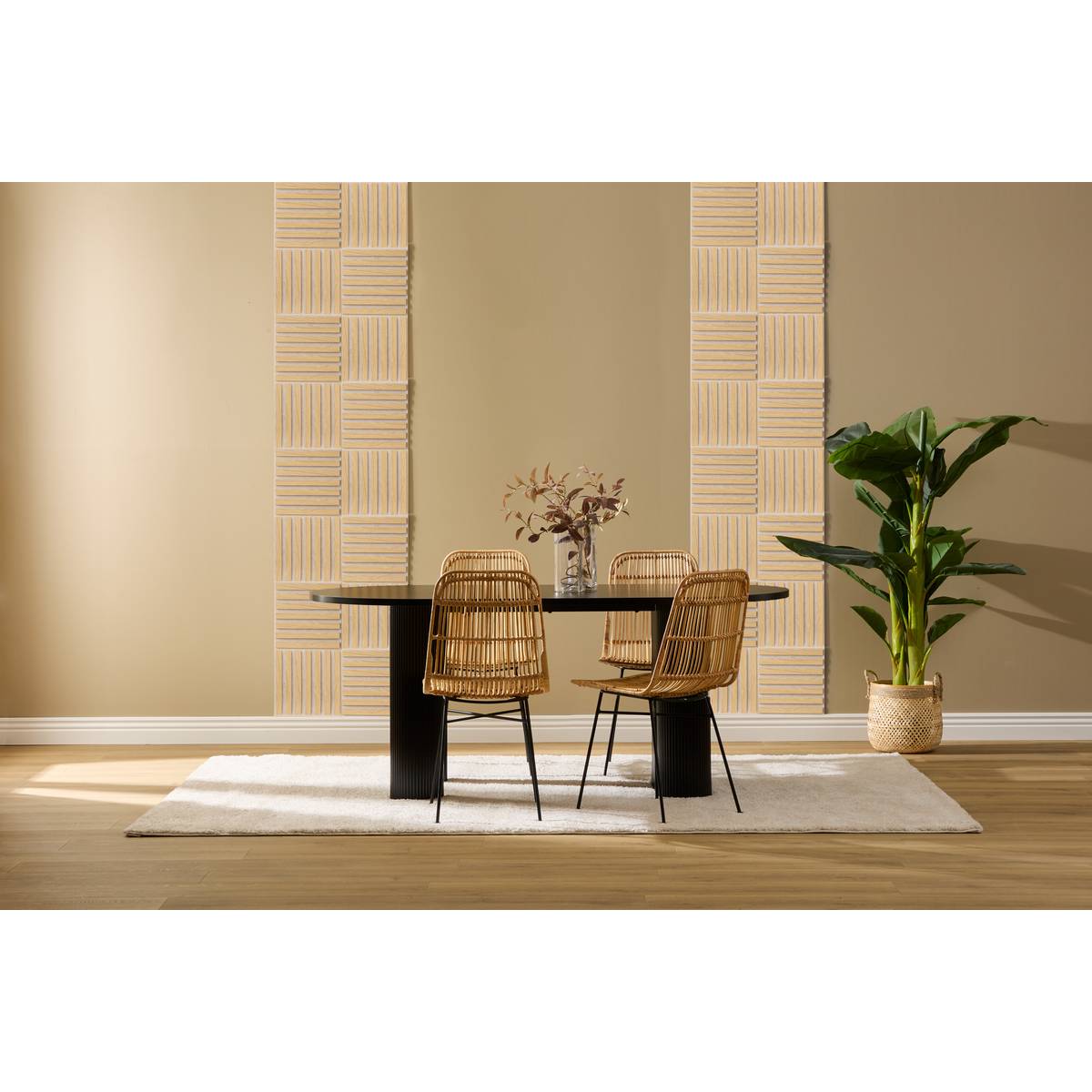 Lot de 3 panneaux décoratifs tasseaux bois Colva Produits Panneaux muraux