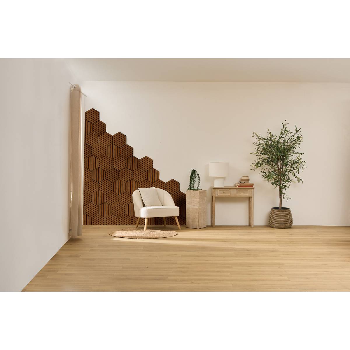 Lot de 3 panneaux décoratifs tasseaux bois Colva Produits Panneaux muraux